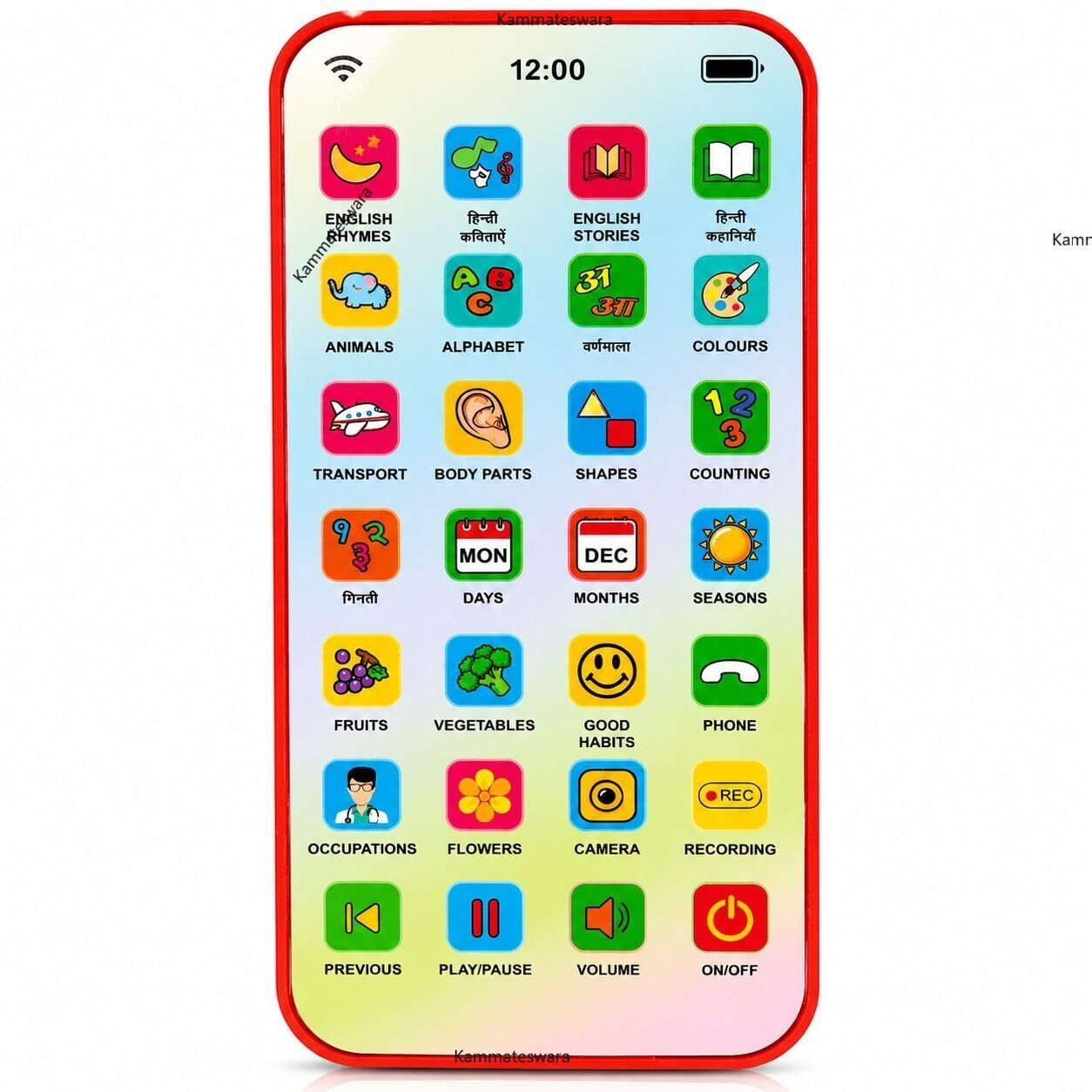 kmc kidoz New Mobile Toy with 22 Features English & Hindi Language Toddler Learning Phone-picture-32