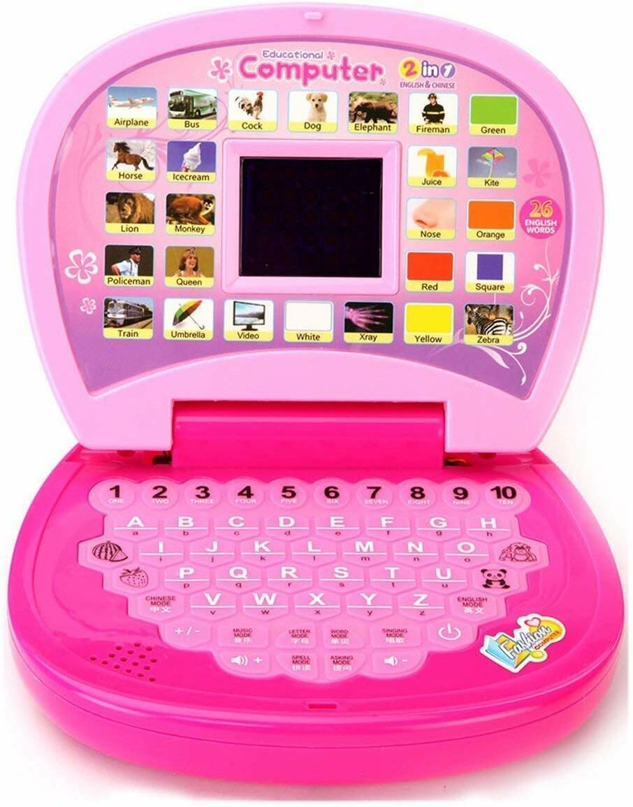 ABCD Learn educational learning kids laptop, led display with music, Multi color-image-33
