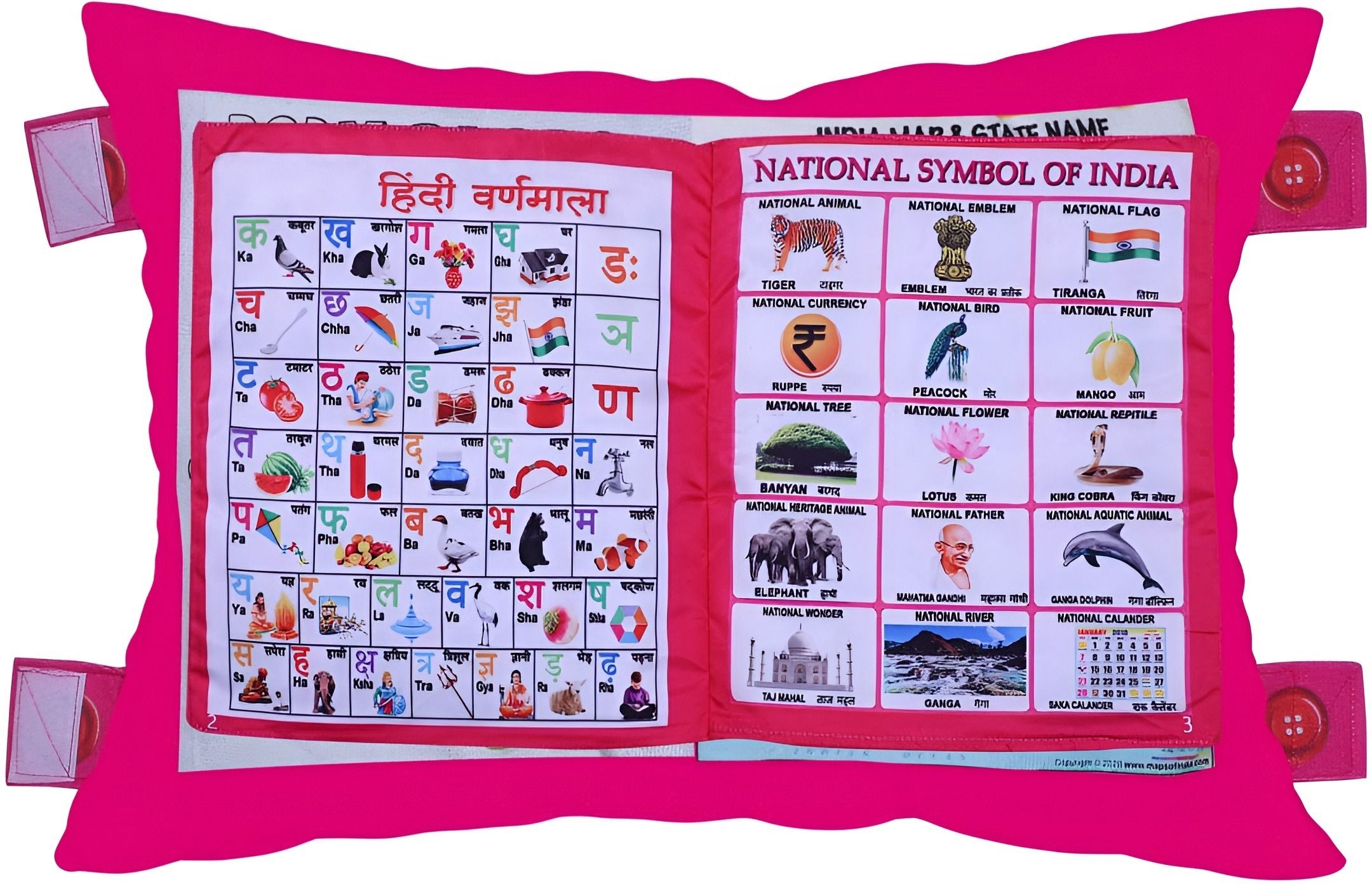 bhvmey Educational Pillow Book for Kids – Hindi & English Learning Fabric Book-picture-1