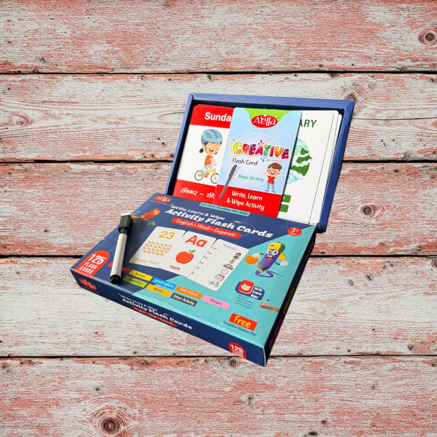 Kids Reusable Learning and Writing Flash Card Kit-image-30