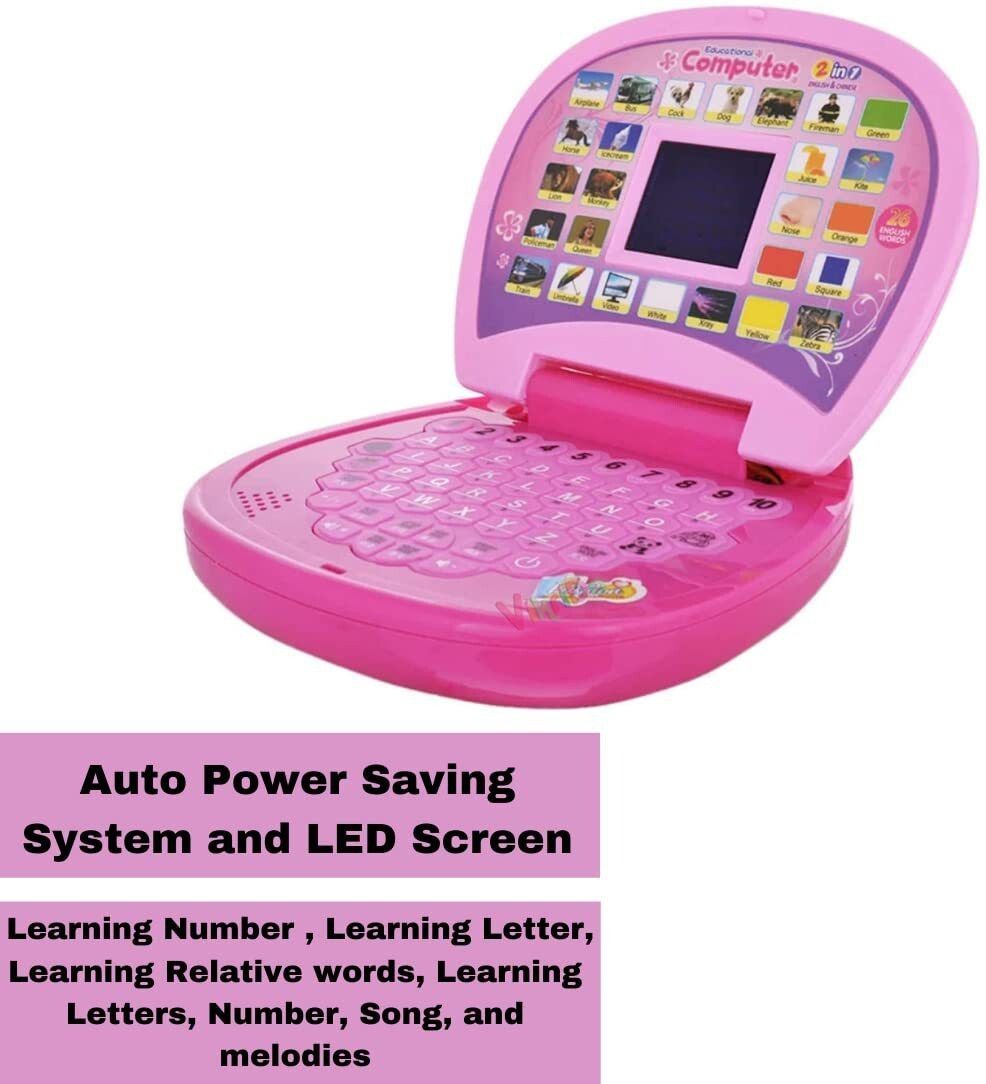 Educational Learning Kids Laptop, LED Display, with Music