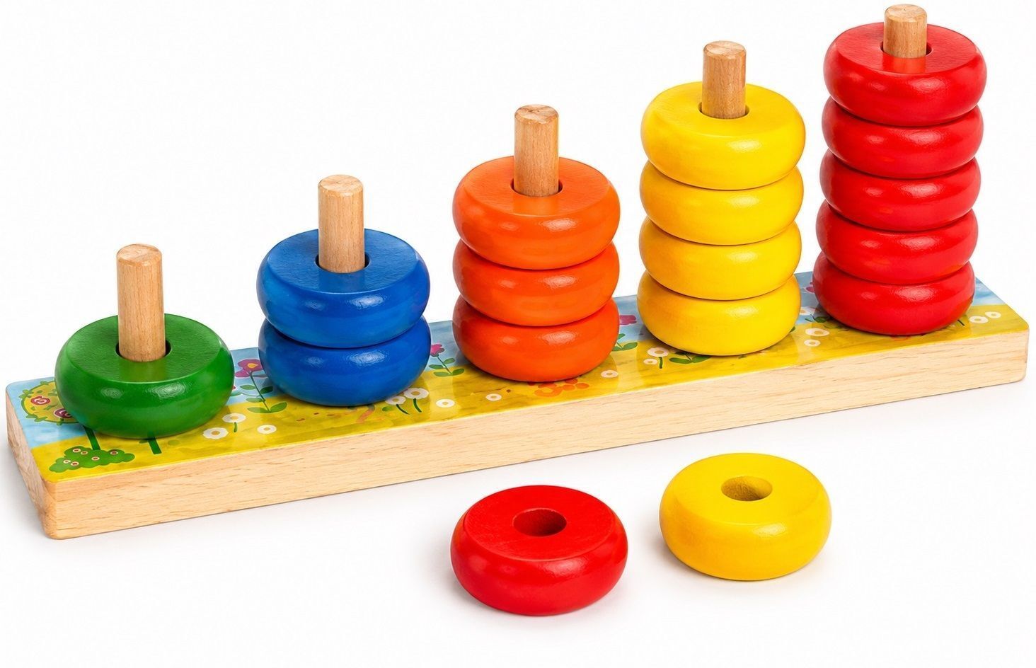 little mind Wooden Counting Ring Stacker Montessori Math Learning Toy for Kids 1-5 Numbers-picture-19