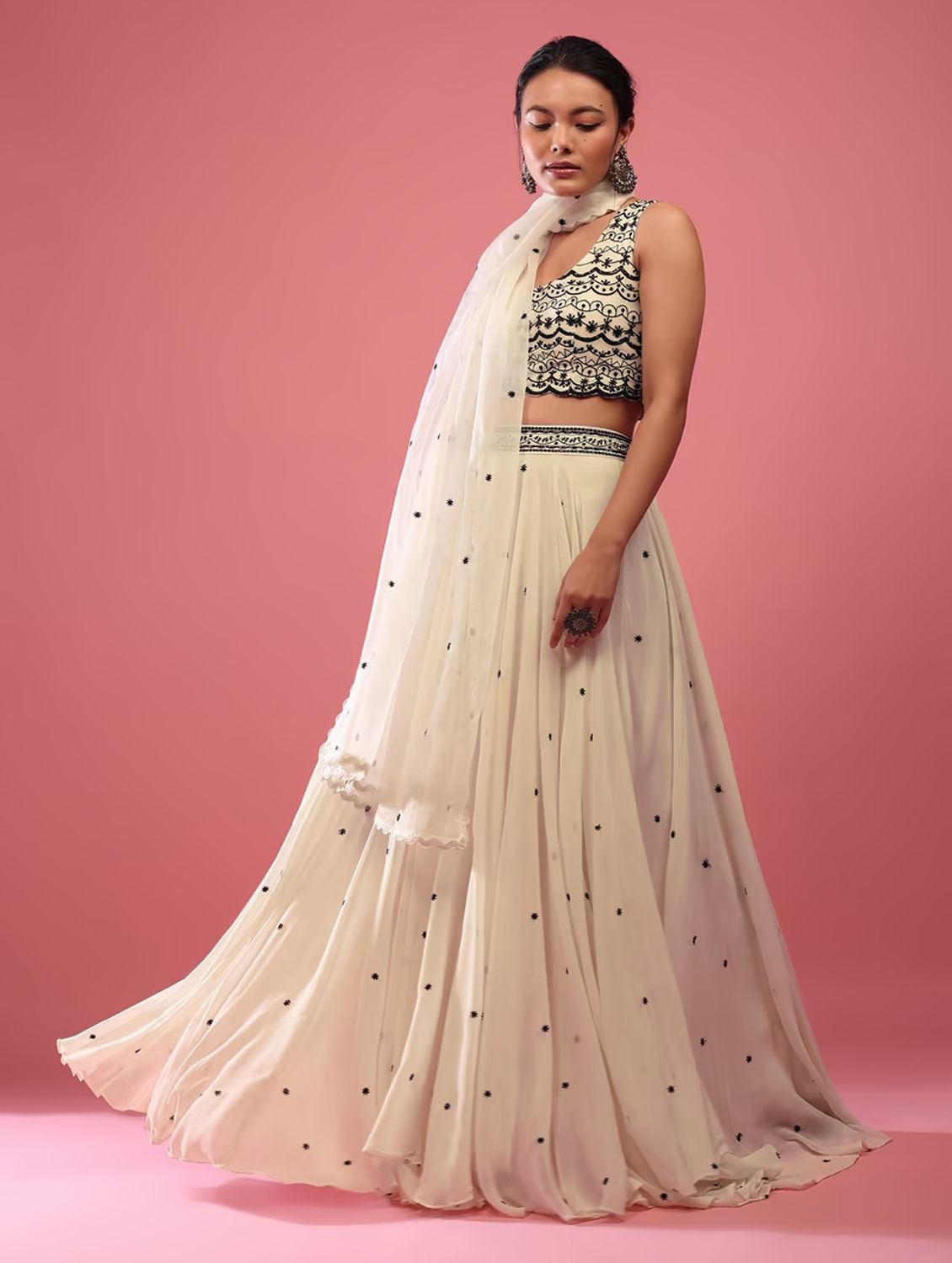 neel art Embroidered Semi Stitched Lehenga Choli-picture-19