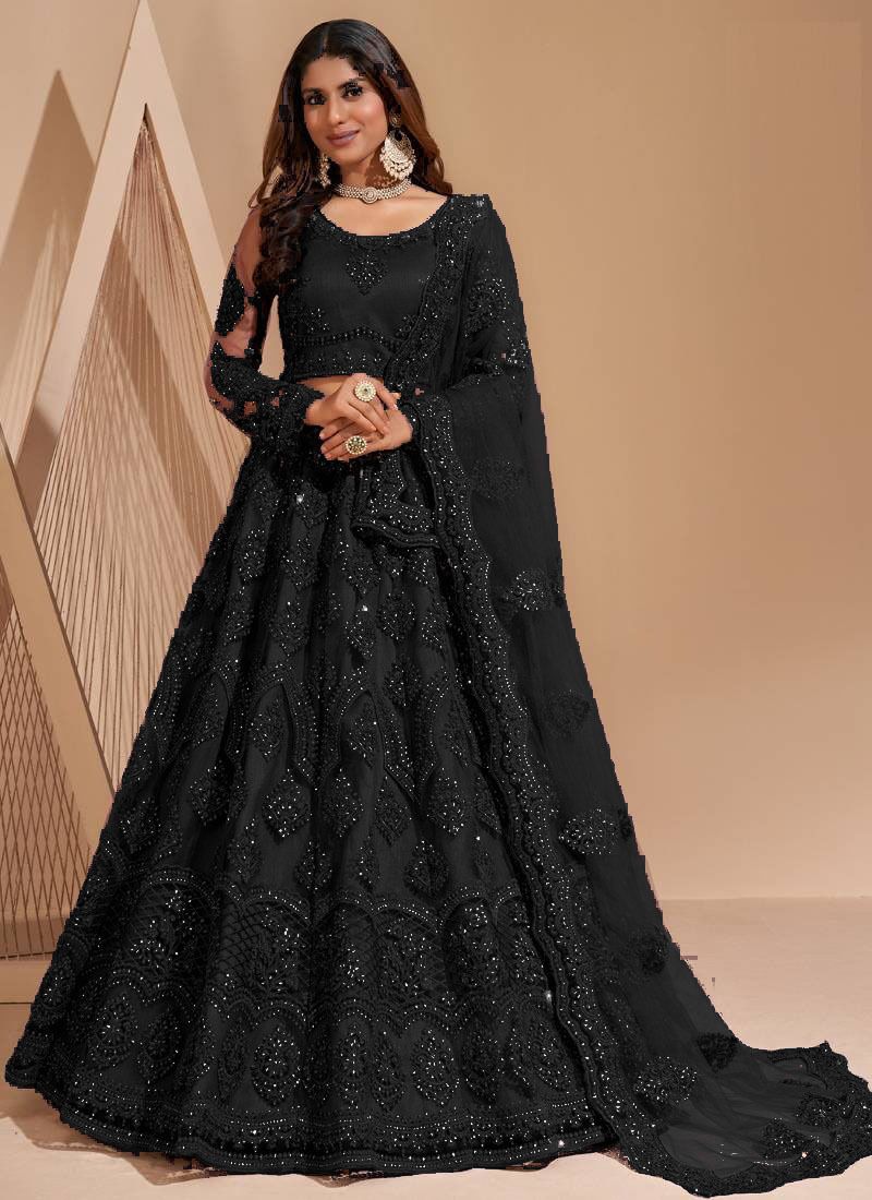 fesqvi Embroidered Semi Stitched Lehenga Choli-picture-48