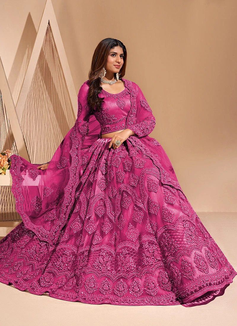 Embroidered Semi Stitched Lehenga Choli