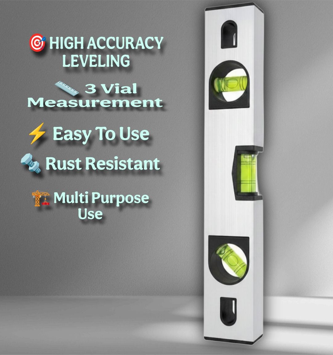 12 Inch Heavy Duty Magnetic Spirit Level with 3 High Accuracy Vials_F14 Magnetic Carpenter's Level-image-22