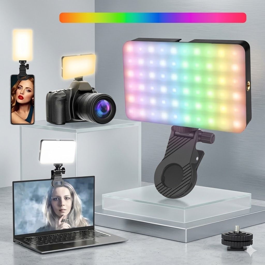 Worricow Selfie Ring Light with Clip Portable LED Fill Light for Phone,9 Light Modes Flash-picture-24