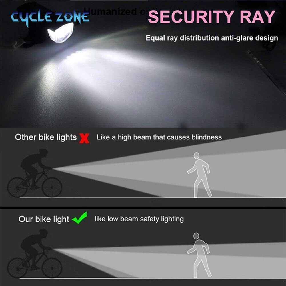enmora USB Rechargeable Bike Front Light | High Bright LED Cycle Headlight x4 LED Headlamp-picture-33