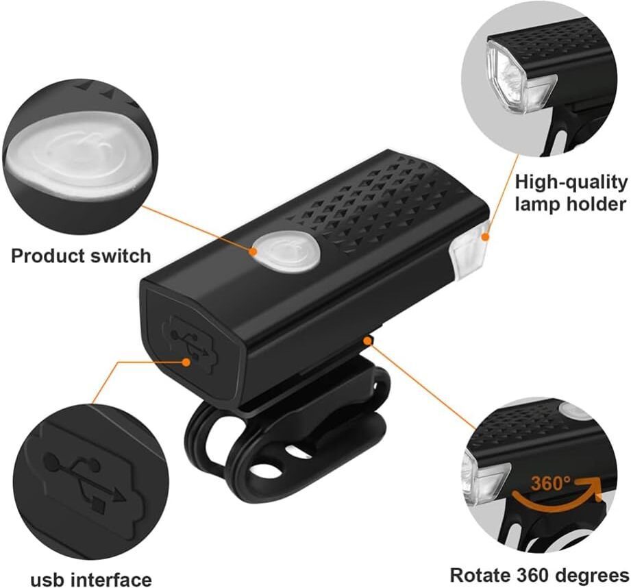 immutable USB Rechargeable Bike Front Light | High Bright LED Cycle Headlight x3 LED Headlamp-picture-46