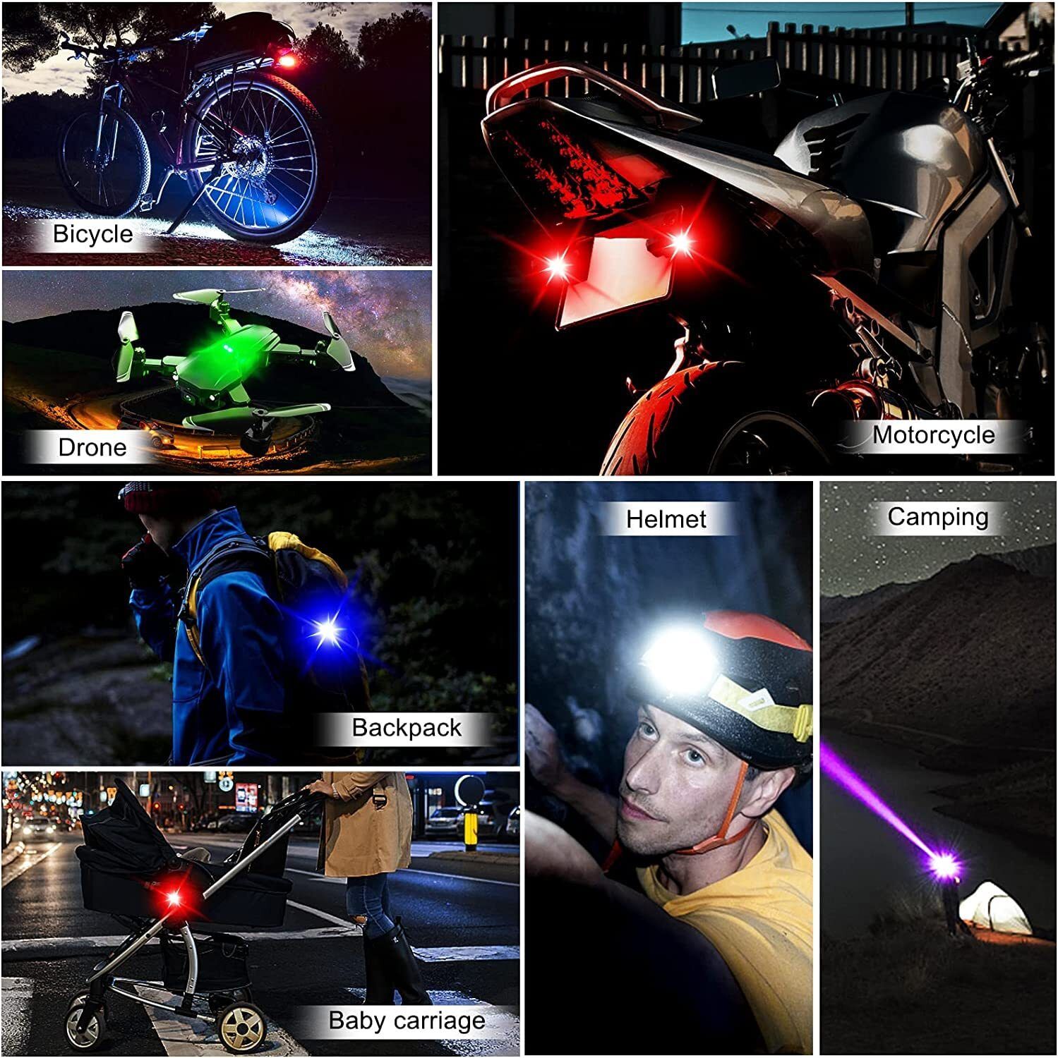 Mini USB Rechargeable Lights LED for Helmet Bicycle Motorcycle dfhg20 LED Headlamp-image-17