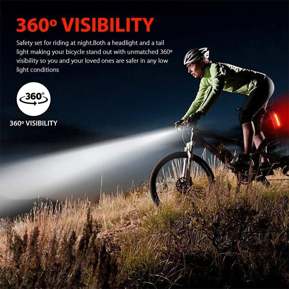 enmora USB Rechargeable Bike Front Light | High Bright LED Cycle Headlight x5 LED Headlamp-picture-47
