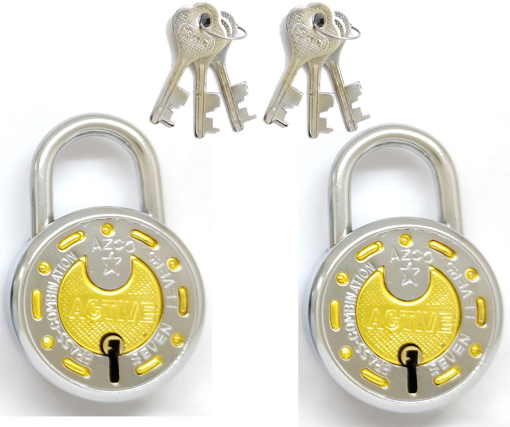 spidro Spdro Active 50mm 7-Lever Heavy Duty Padlock Door Lock with 3 Keys Combo Padlock-picture-47