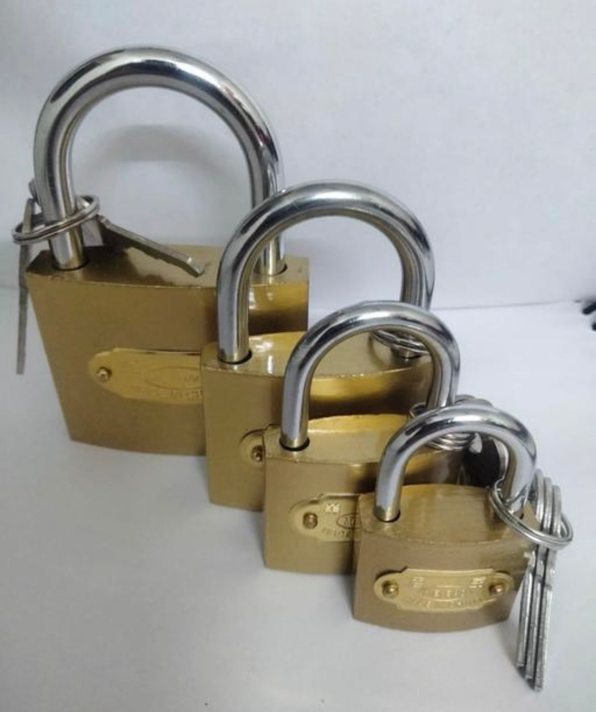 doromi Golden Heavy Duty Brass Padlock Set (Pack of 4 Multi-Size Locks with Keys) Lock-picture-20