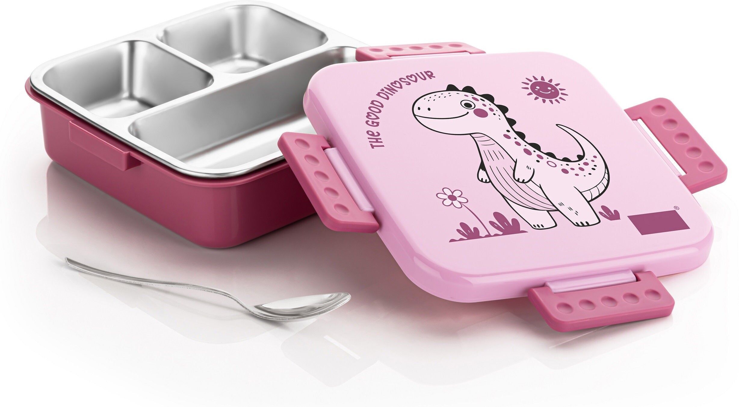 nabhya 3 Compartment Air-Tight Leakproof Bento Snacks Tiffin Box for Kids & Daily Use 3 Containers Stainless Steel, Plastic School Lunch Box-picture-33