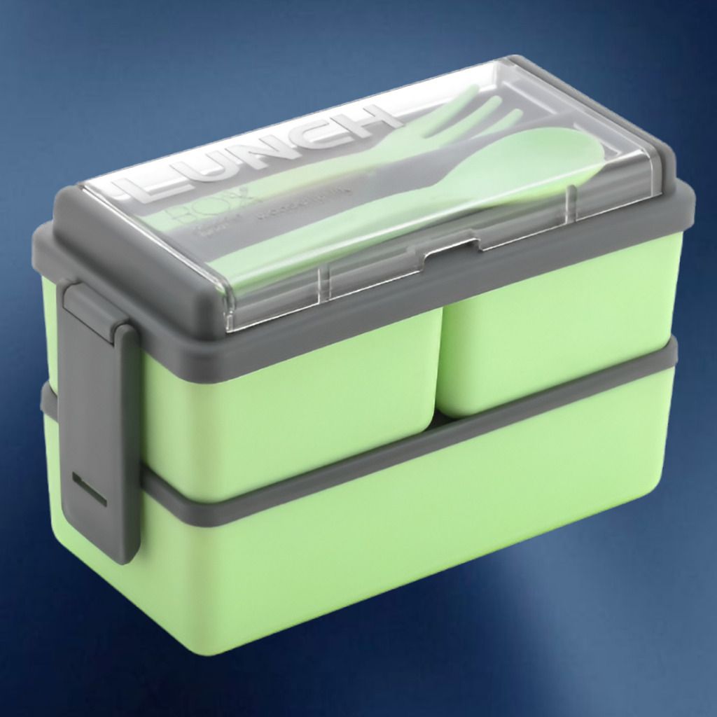 SmartFresh Two Tier Lunch Box for Office School and Travel 1 Containers Plastic School Lunch Box-image-24