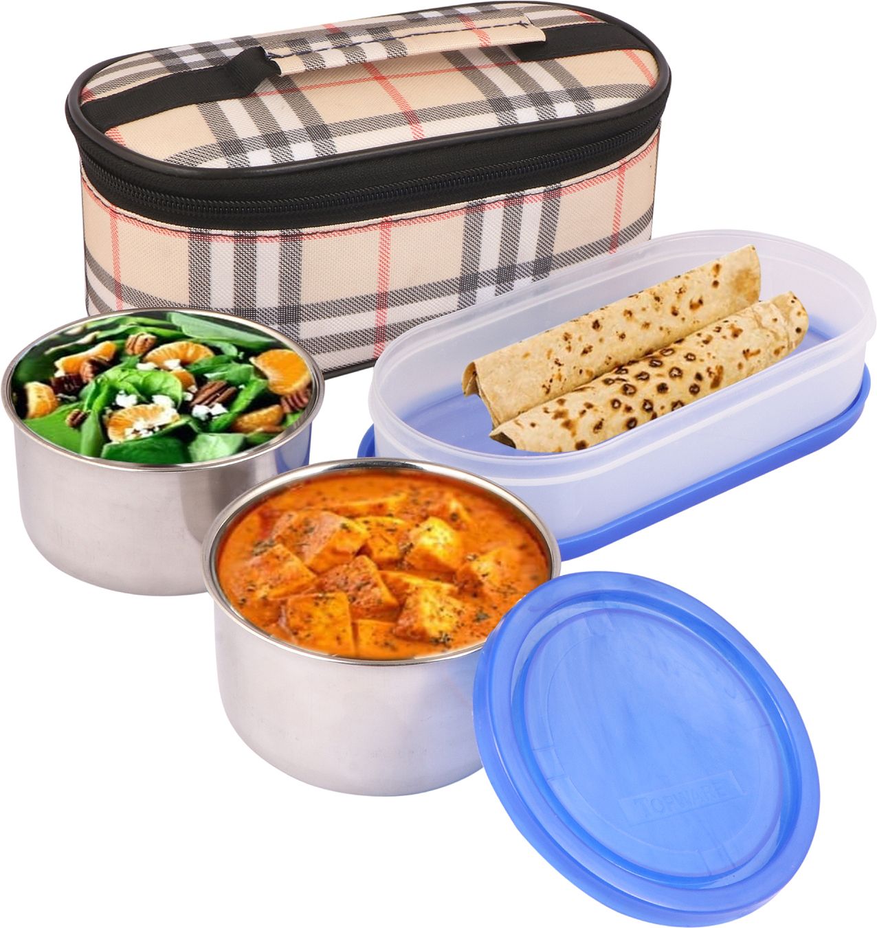 New Smart steel lunchbox(750ml) 3 Containers Lunch Box