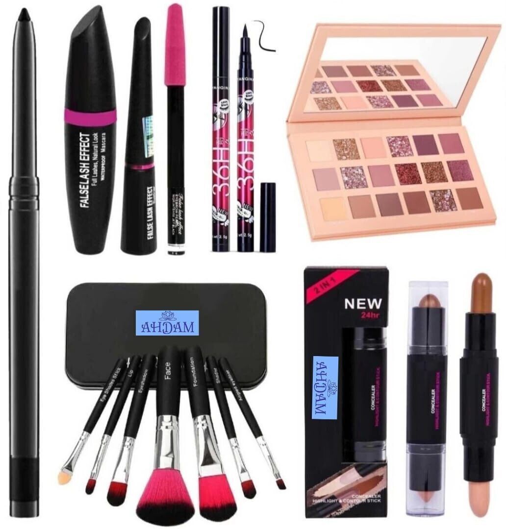 fusion fly Makeup Kit with Contour Stick, 36H Eyeliner, 3in1 Eyeliner, Brushes, Eyeshadow-picture-25