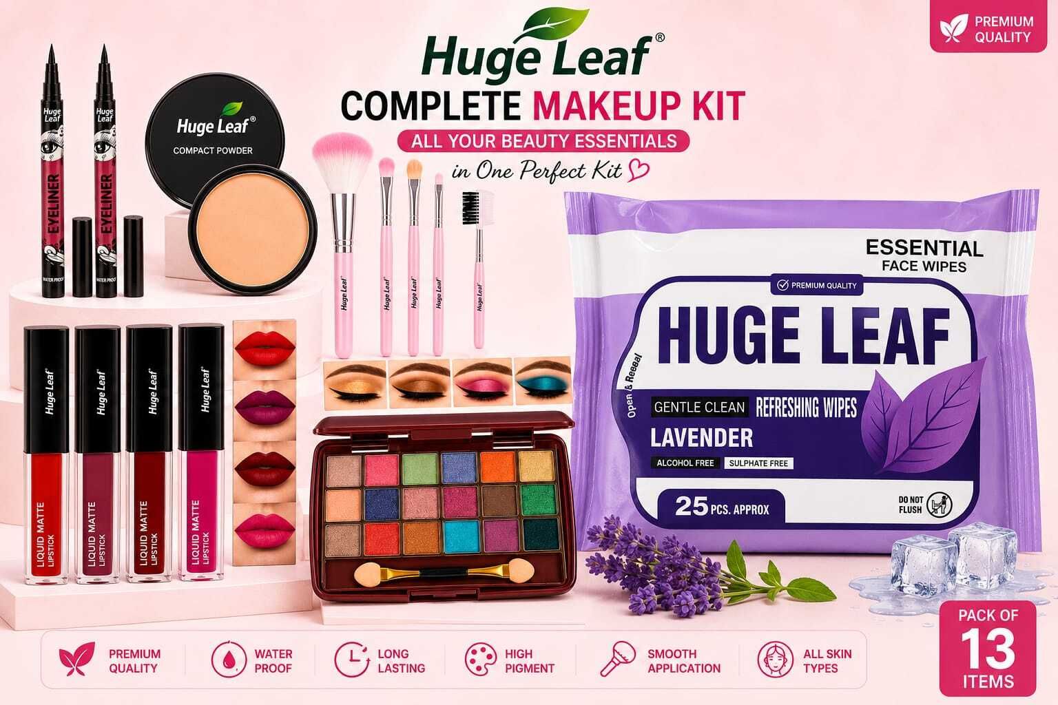 huge leaf Complete Makeup Kit for Women (Pack of 13 Items)-picture-25