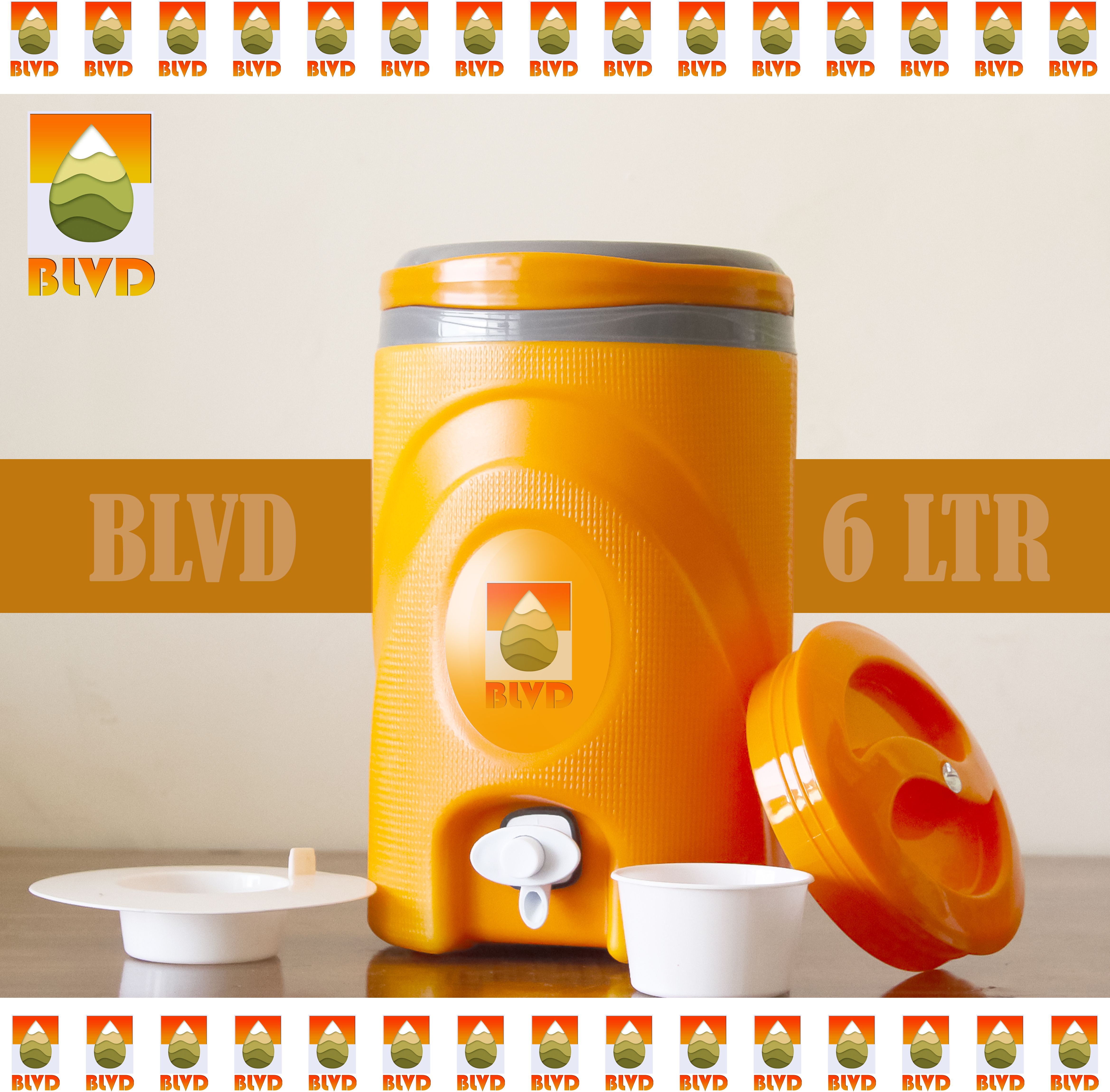 6 Liter Orange Jar Jug 6 L Drum