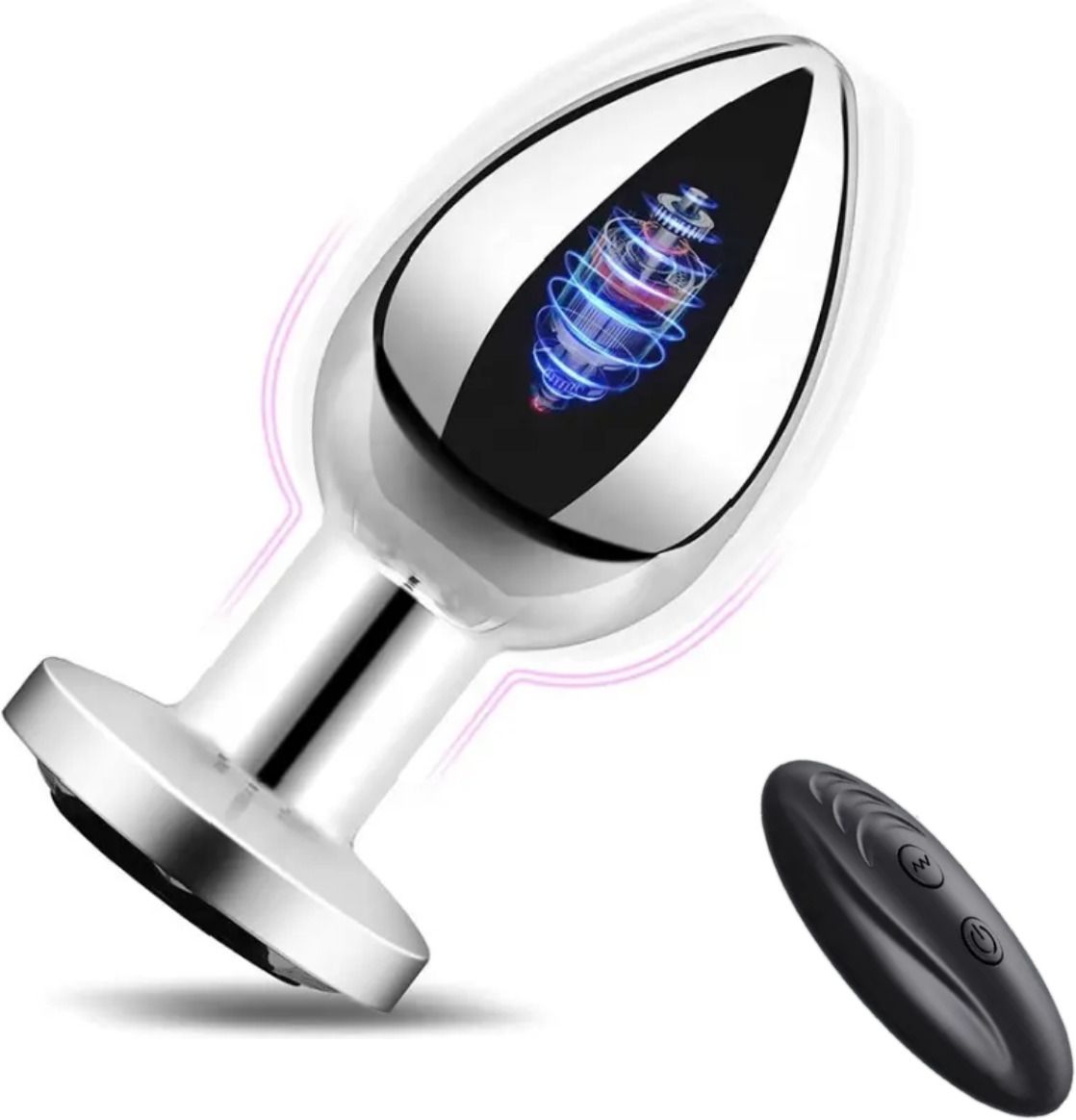 purvish Silver 10 Mode Vibrating Plug Massager with Remote Control, Powerful Vibration Silver Plug Personal Massager, Body-Safe, Waterproof Design, USB Rechargeable Massager-image-31