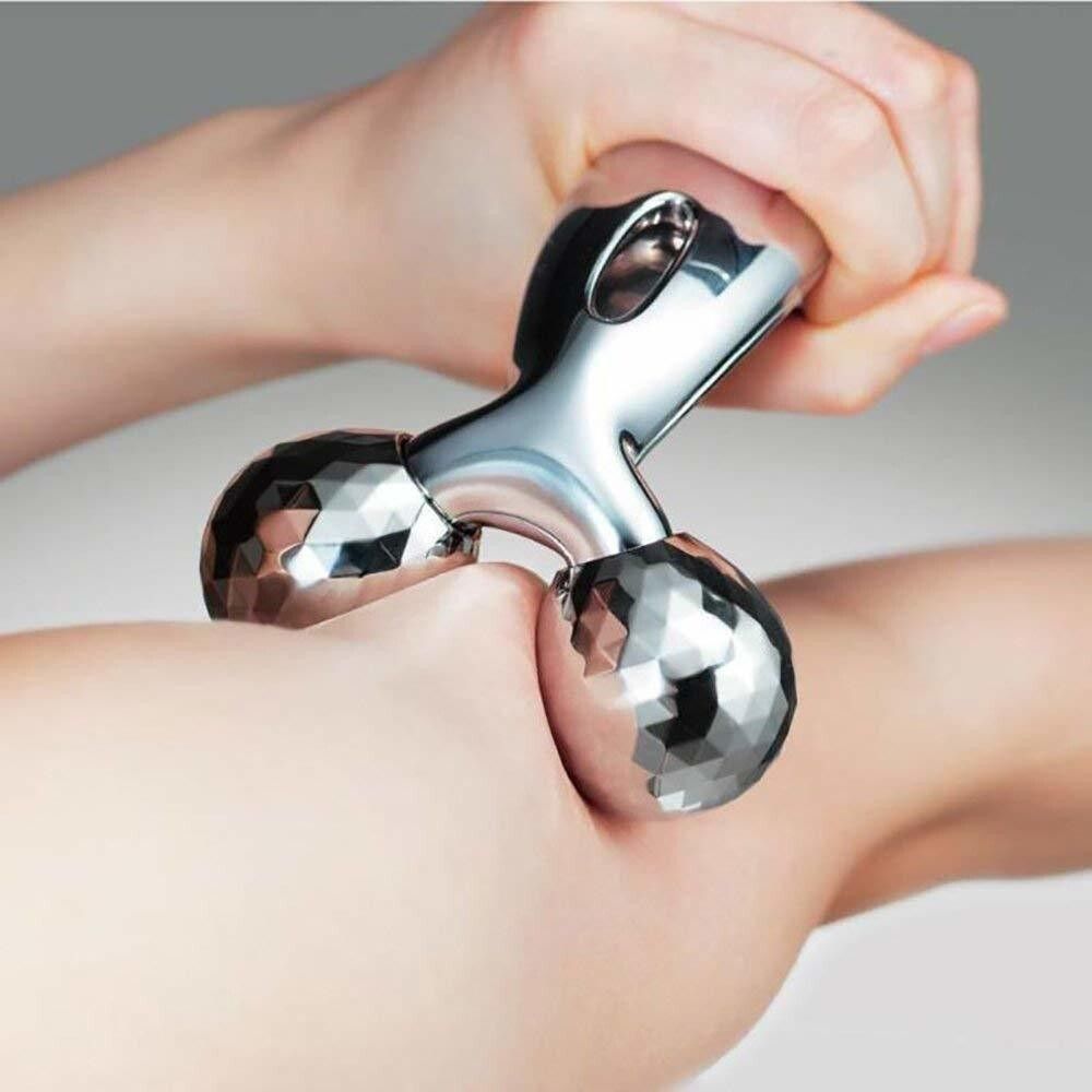 A V CREATION 3D Facial Massager 3D Manual Roller Face Body Massager | Wrinkle Remover | Facial Massage Relaxation | Tightening Shaping Massage Roller (Silver) Massager-image-23