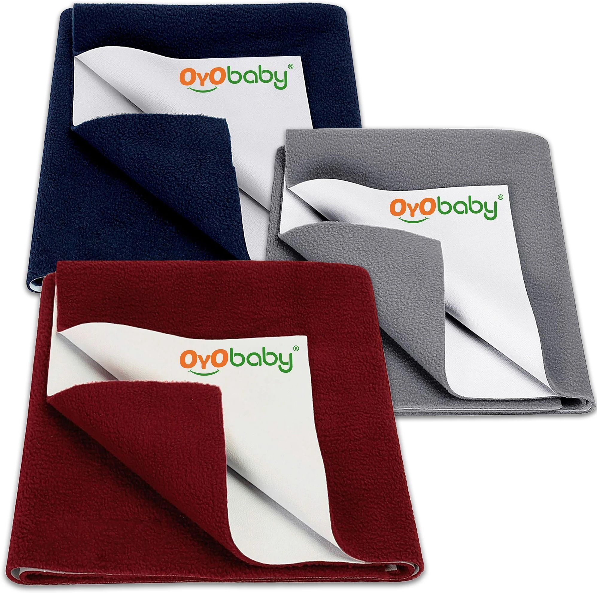 Baby Dry Sheet, Small Size, Pack Of 3 (Dark Blue, Grey, Maroon)-image-24