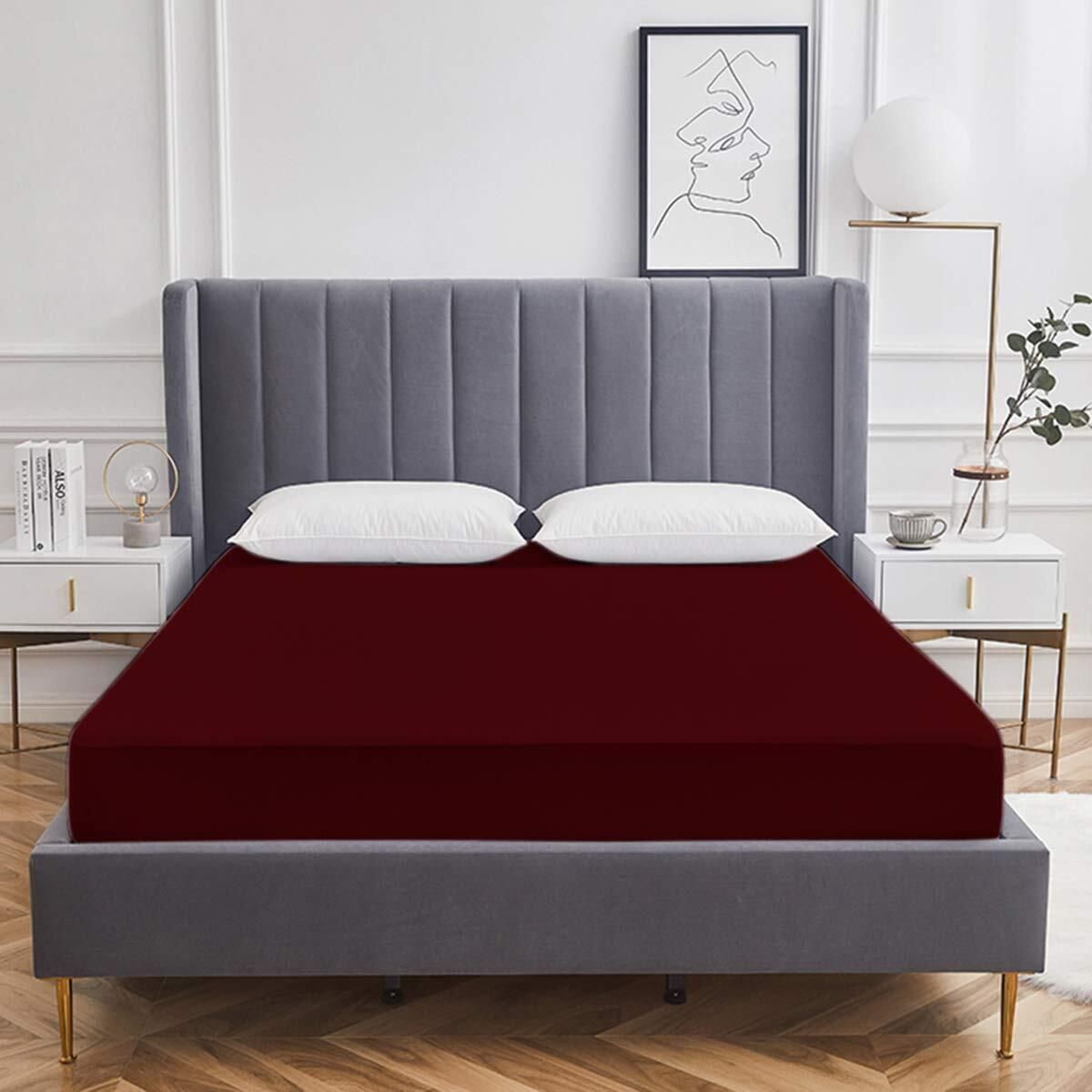 AZENTERPRISES King Size Fitted Terry Cotton Waterproof Mattress Cover-image-31