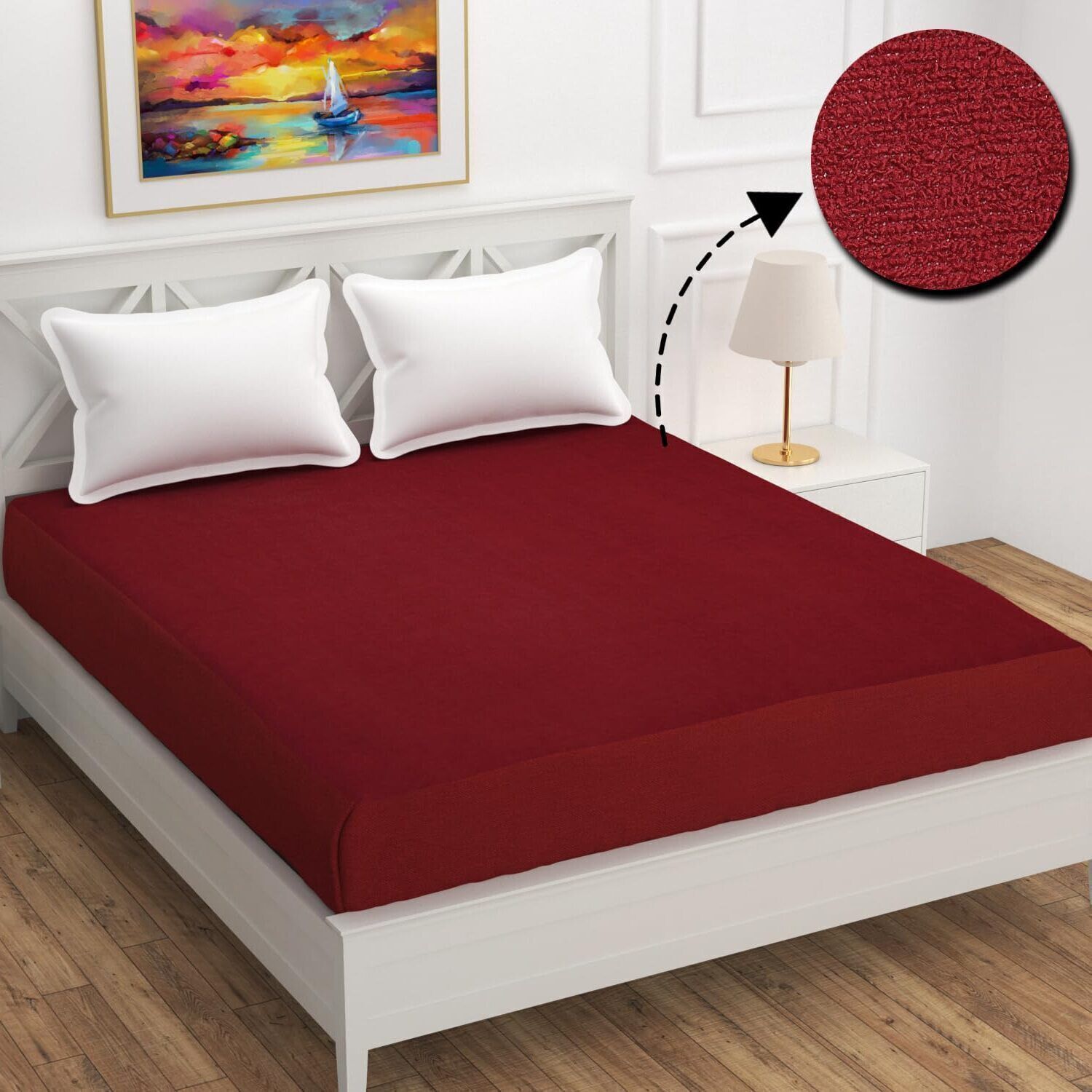 AZENTERPRISES King Size Fitted Terry Cotton Waterproof Mattress Cover-image-30