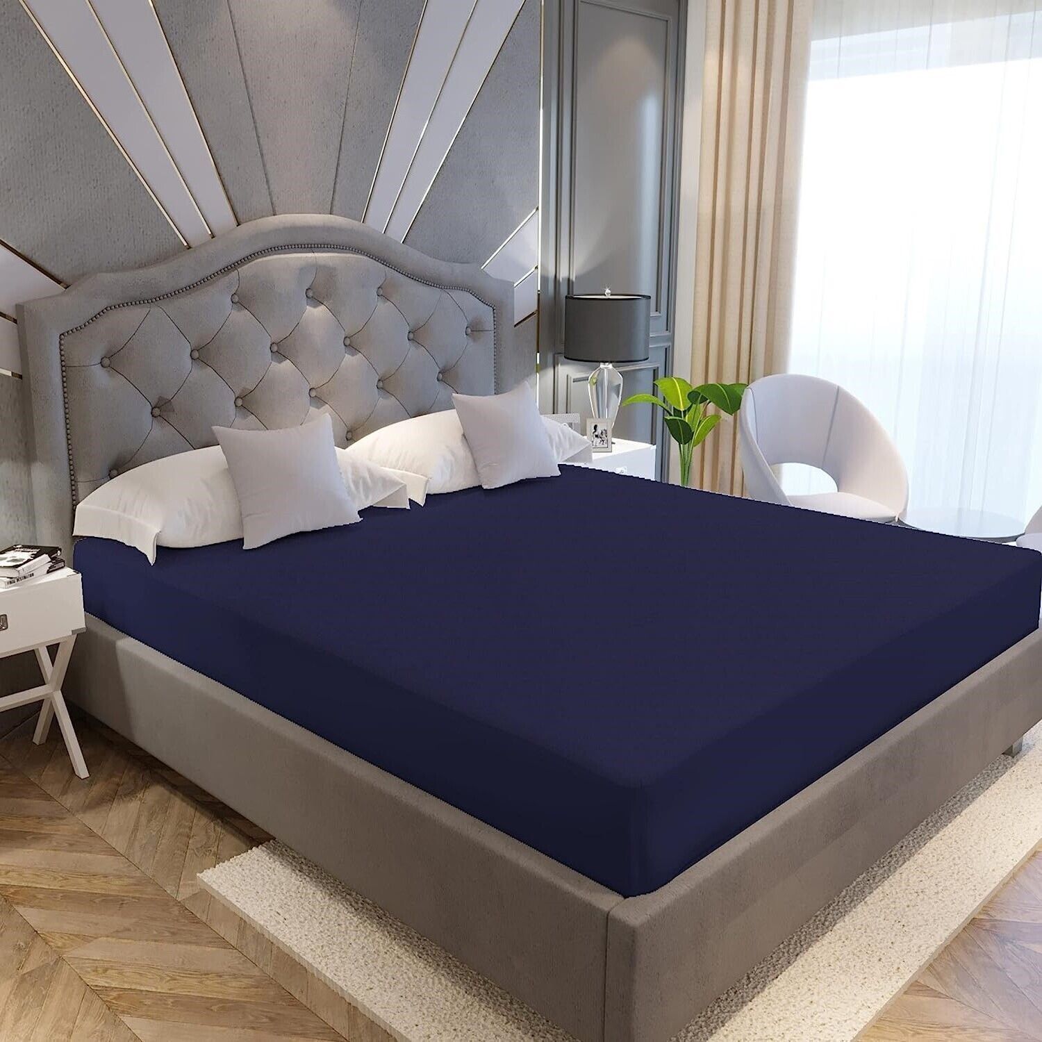 AZENTERPRISES King Size Fitted Terry Cotton Waterproof Mattress Cover-image-29