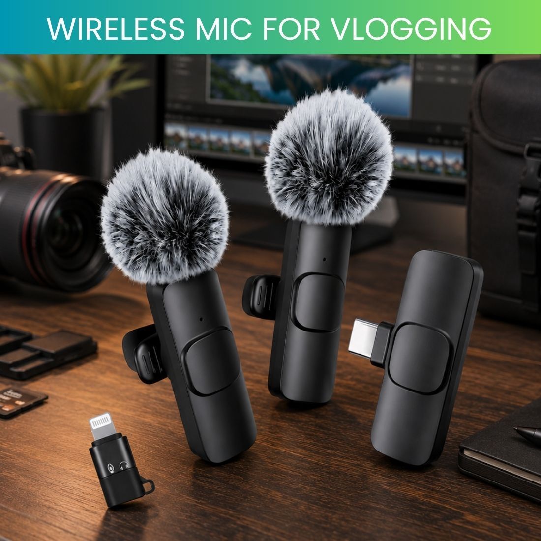 clairbell Dual Wireless Mic for YouTube Vlog Podcast Recording with ANC DC283 Microphone-picture-12