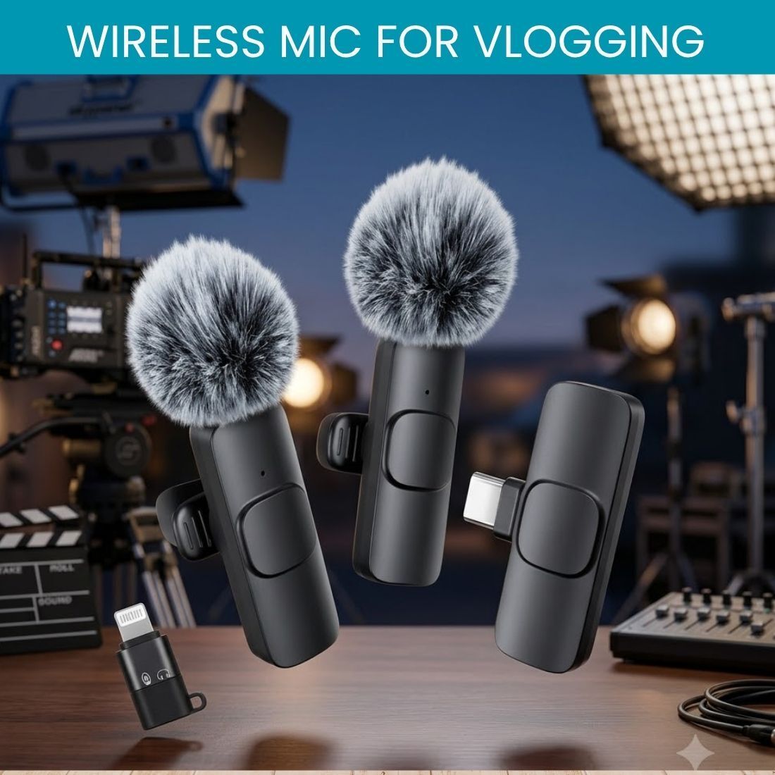 clairbell Dual Wireless Mic for YouTube Vlog Podcast Recording with ANC DB245 Microphone-picture-39