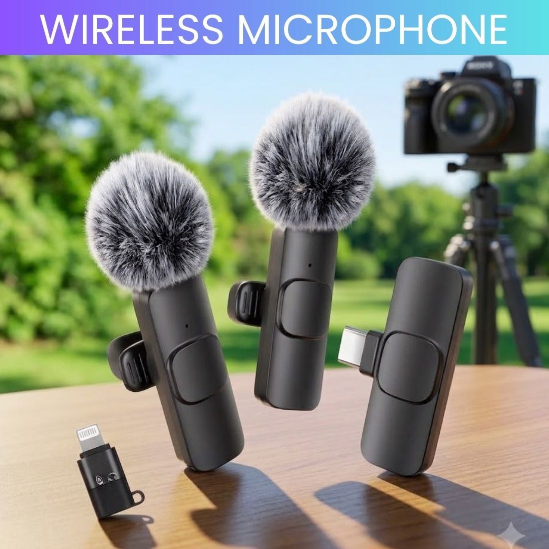 clairbell Dual Wireless Mic for YouTube Vlog Podcast Recording with ANC DC293 Microphone-picture-43