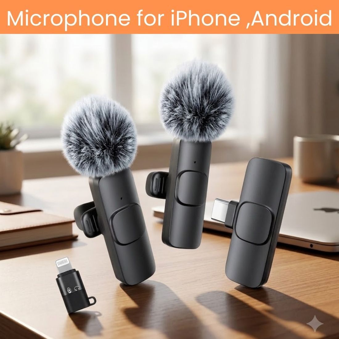 clairbell Dual Wireless Mic for YouTube Vlog Podcast Recording with ANC DB355 Microphone-picture-14
