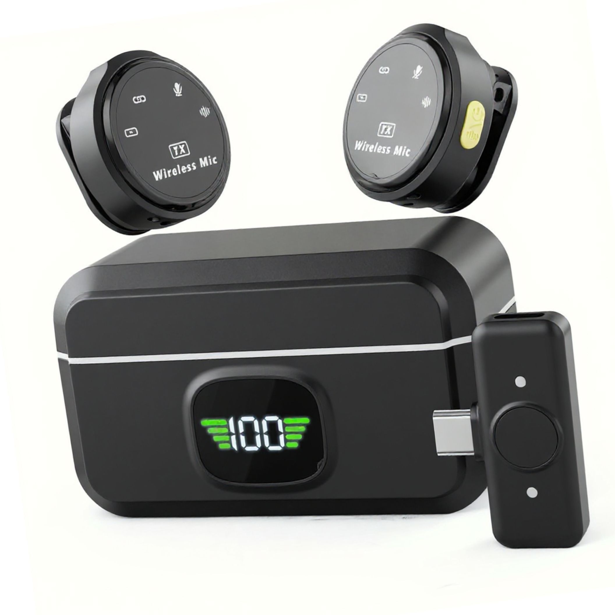 GADGETSWEAR Wireless Q8 Lavalier Microphone for Youtubers, Podcast With Case Charging Type-C Camera Microphone-picture-31