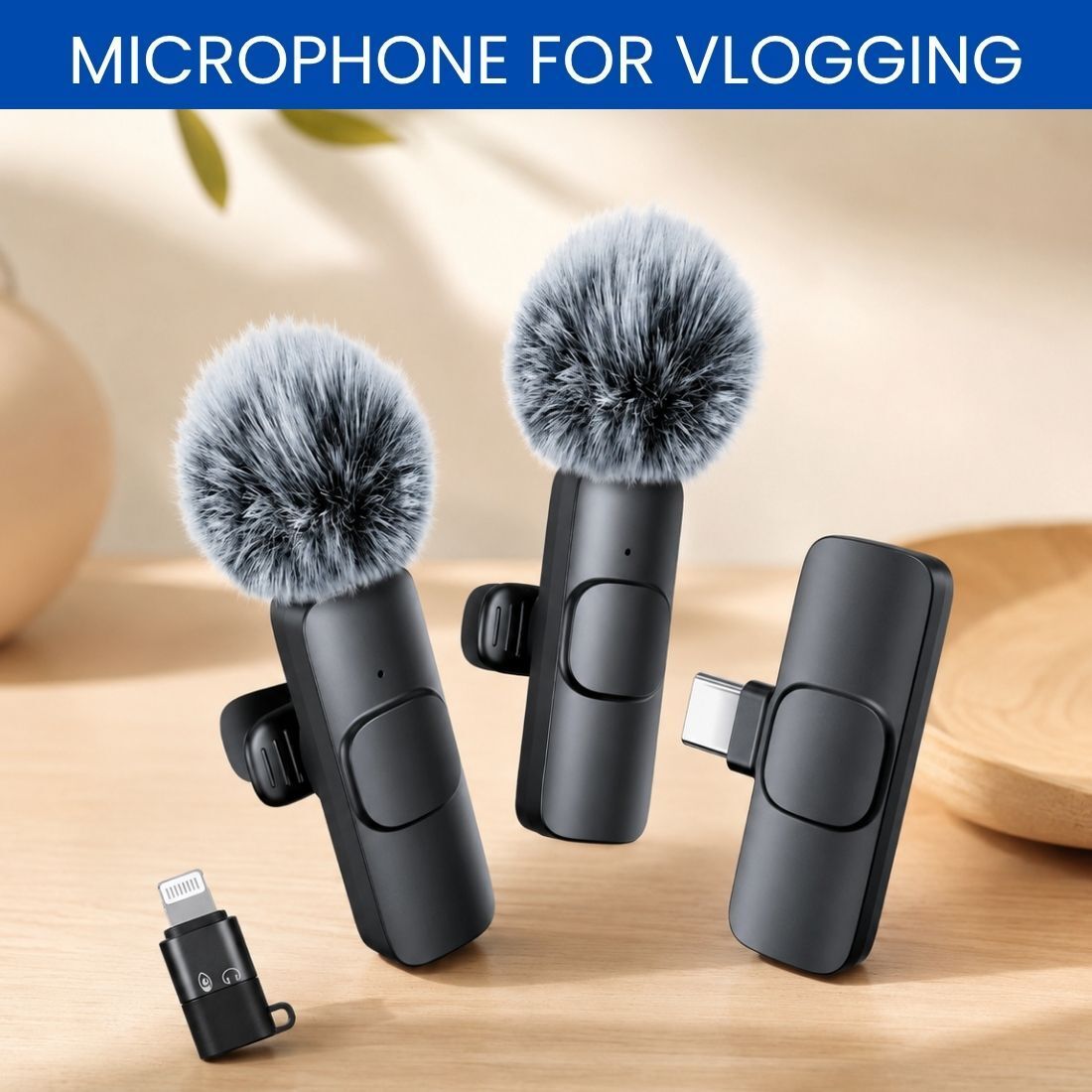 clairbell Dual Wireless Mic for YouTube Vlog Podcast Recording with ANC DZ421 Microphone-picture-42