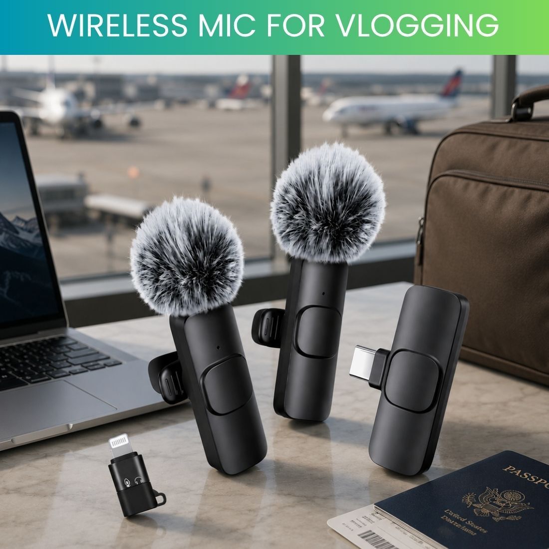 clairbell Dual Wireless Mic for YouTube Vlog Podcast Recording with ANC DX17 Microphone-picture-0