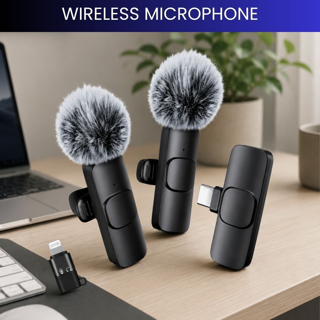 clairbell Dual Wireless Mic for YouTube Vlog Podcast Recording with ANC DC413 Microphone-picture-46
