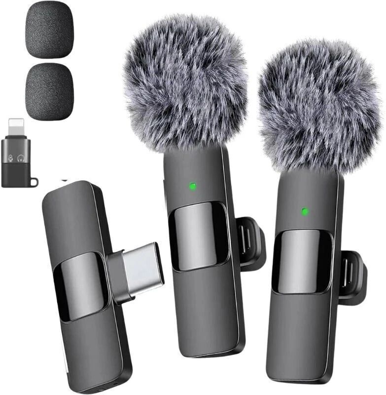 GADGETSWEAR K9 Dual Wireless Fury Microphone , Noise Cancellation , For Youtube, Vlogging Camera Microphone-picture-25