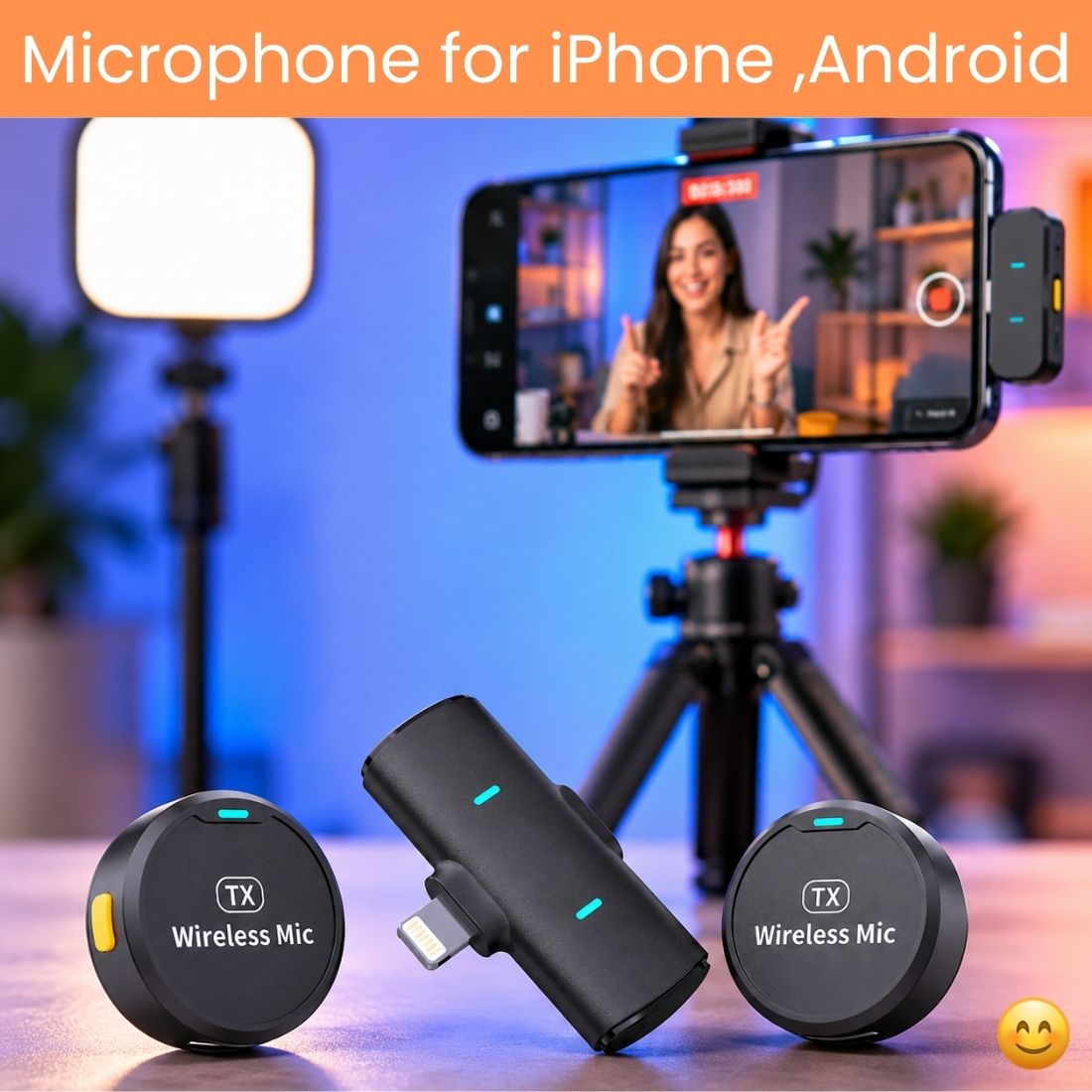 clairbell M1 Wireless Lavalier Microphone Compatible With iPhone & Android For YouTubeT492 Microphone-picture-19