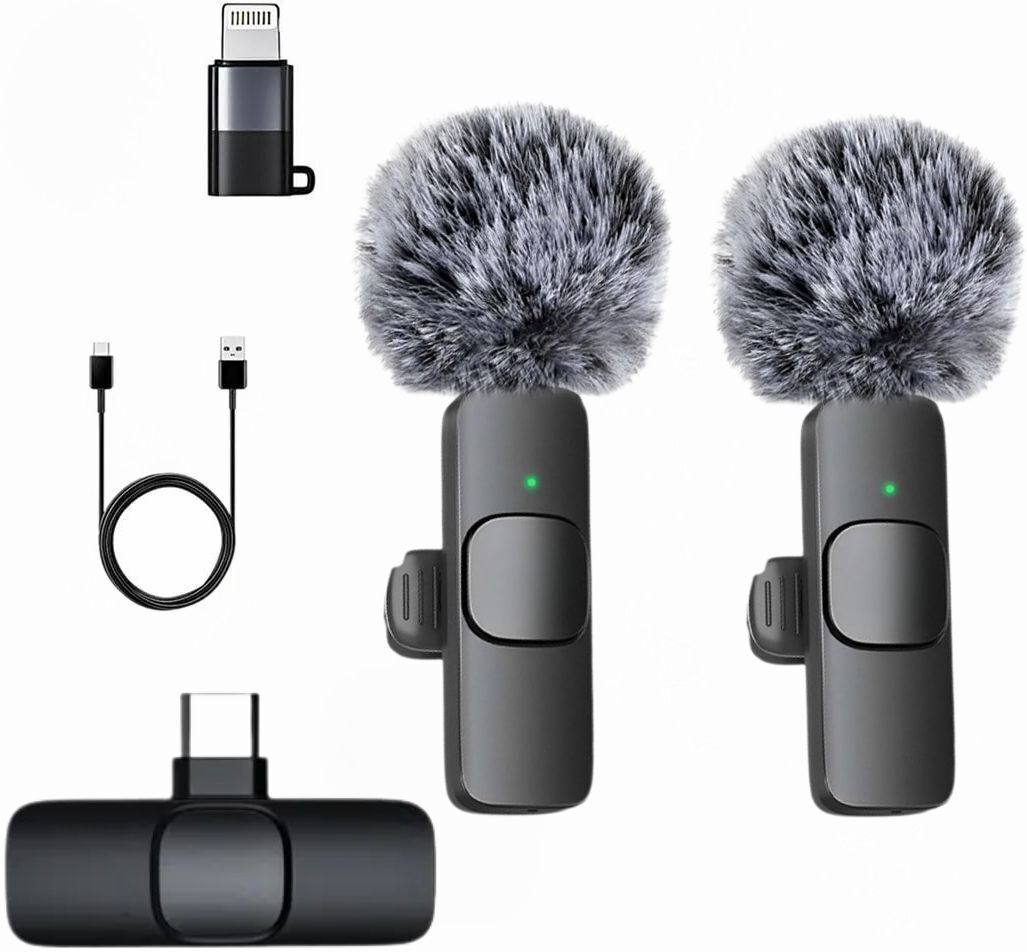 GADGETSWEAR AI K9 Furry Wireless Lavalier Microphone, For Youtube, Clip-On Mic, Type-C & IOS Camera Microphone-picture-32