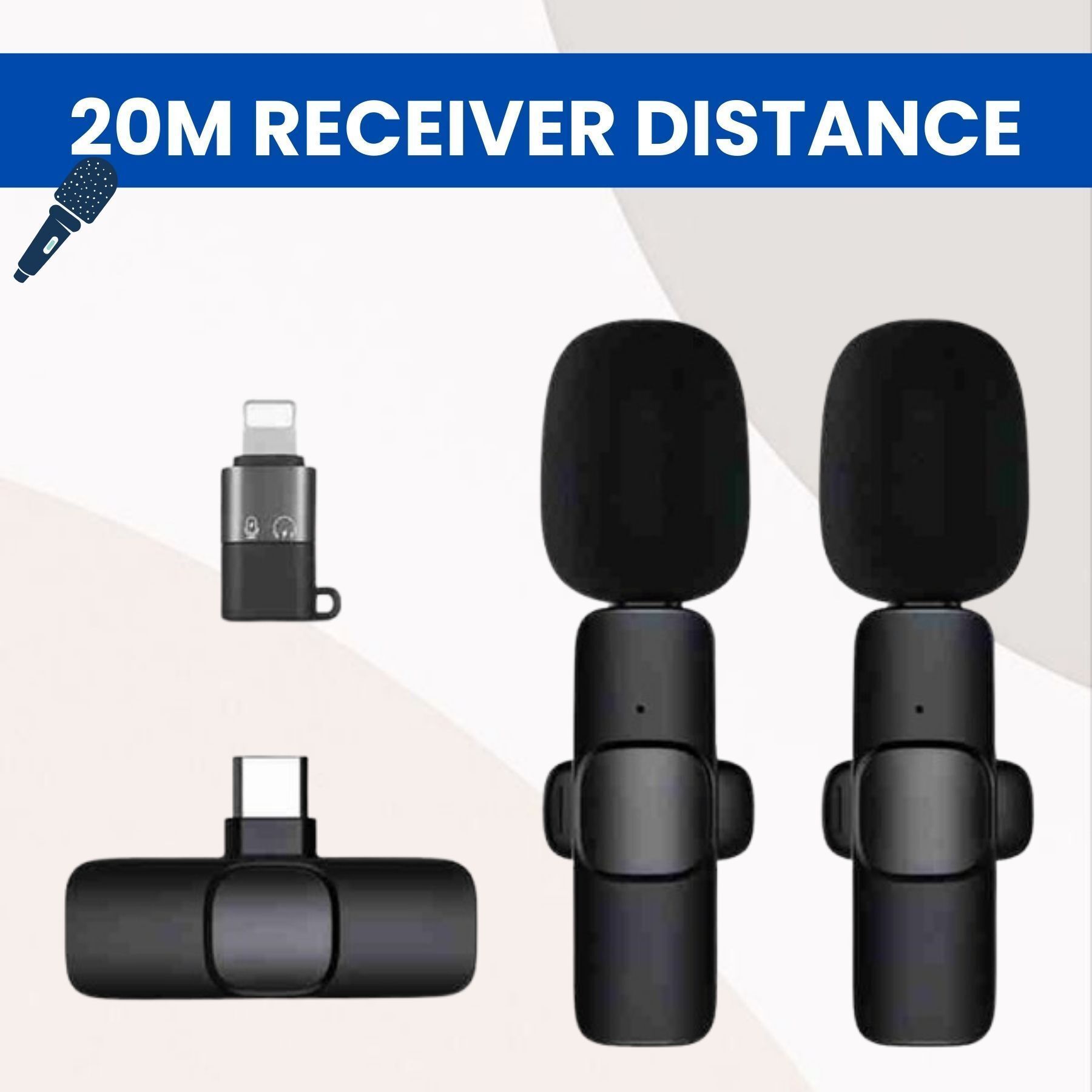 ttdc K9 Dual Wireless Microphone, Bluetooth Collar Mic for Interview/YouTubeO125 Microphone-picture-34
