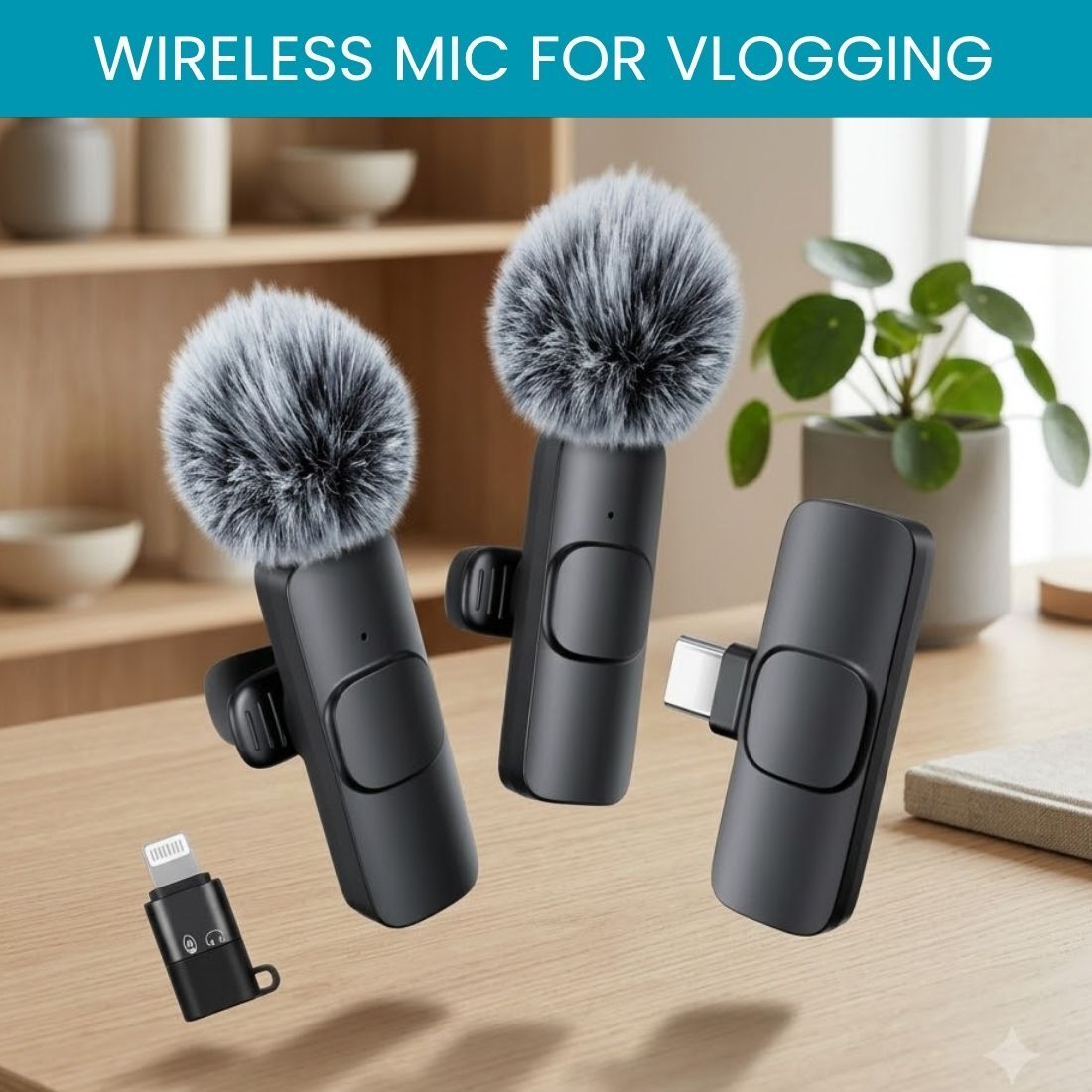clairbell Dual Wireless Mic for YouTube Vlog Podcast Recording with ANC DB285 Microphone-picture-40