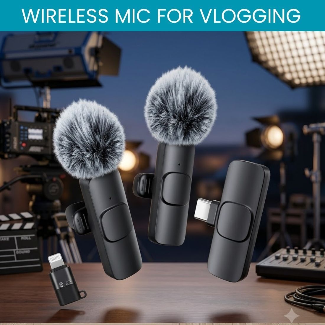 clairbell Dual Wireless Mic for YouTube Vlog Podcast Recording with ANC DV44 Microphone-picture-15