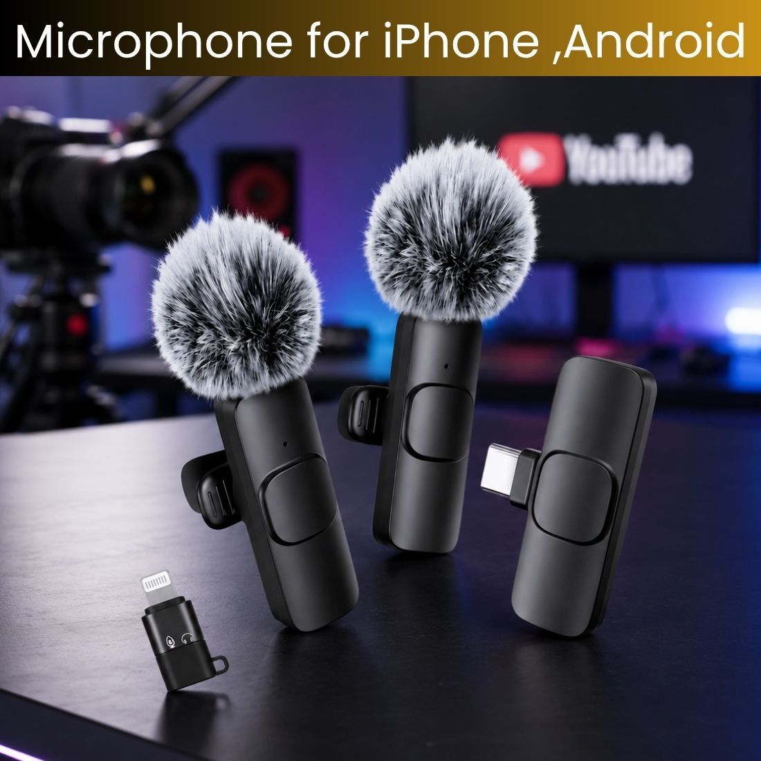 clairbell Dual Wireless Mic for YouTube Vlog Podcast Recording with ANC DV159 Microphone-picture-1
