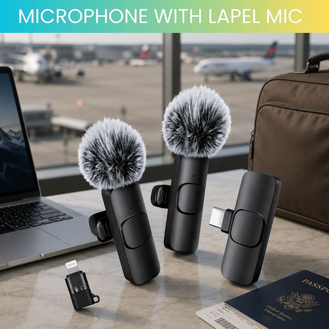clairbell Dual Wireless Mic for YouTube Vlog Podcast Recording with ANC DV49 Microphone-picture-45