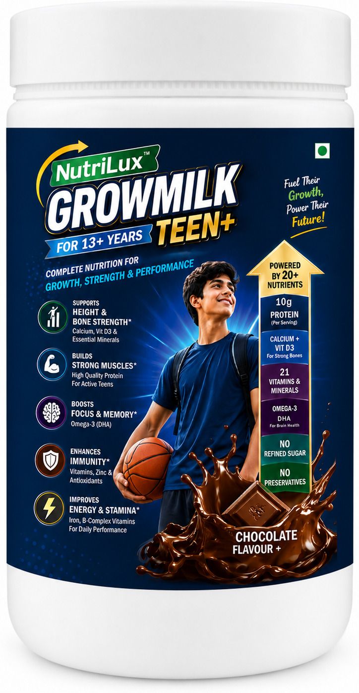 nutrilux Grow Milk Protein Powder for Teens 13+ | Height, Bones & Immunity-picture-15