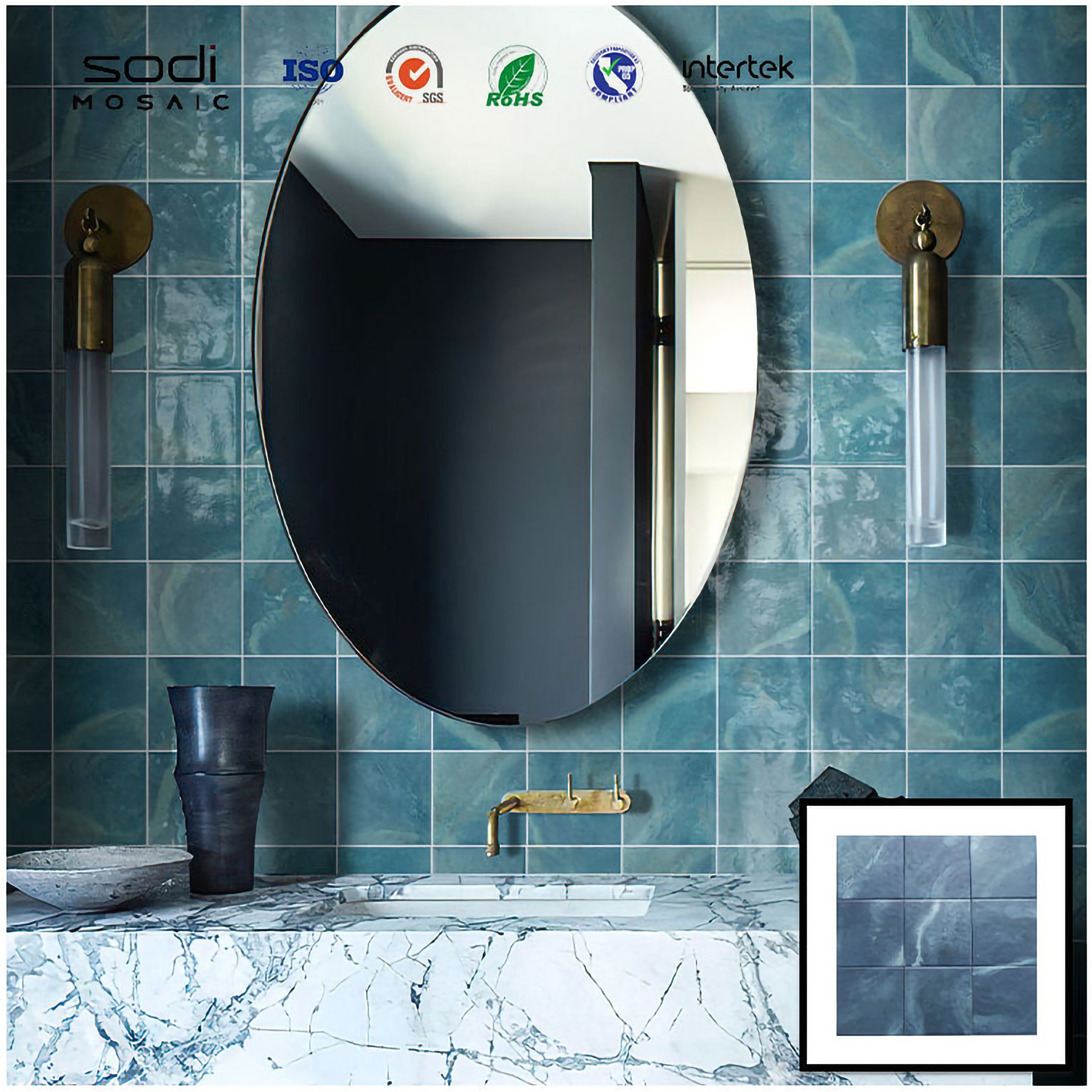 Designer Oval Bathroom Mirror Wall Mounted Decorative Mirror 3MM Size - 12x15In Bathroom Mirror