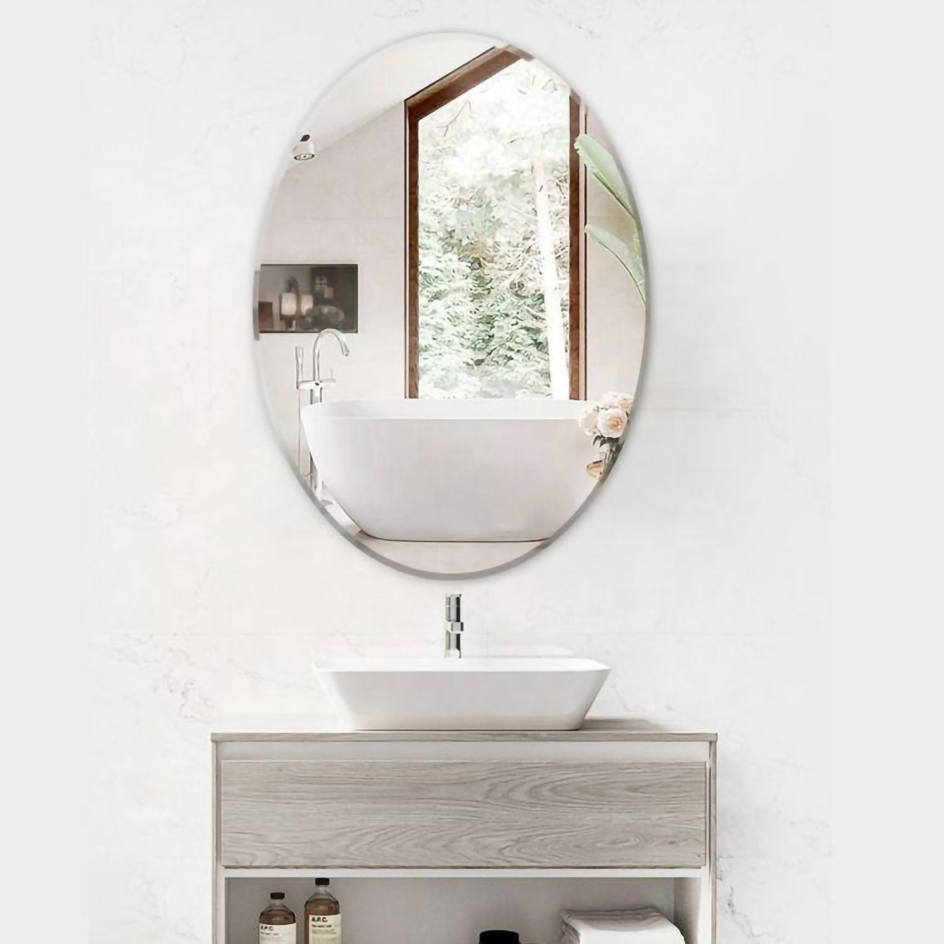 Premium Quality Oval Vanity Mirror For Bathroom 3MM Size - 12x15In Bathroom Mirror