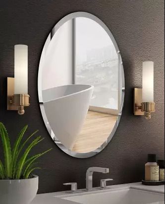 OVAL MIRROR / DECORATIVE MIRROR / 12" inch x 18" inch Bathroom Mirror-image-21