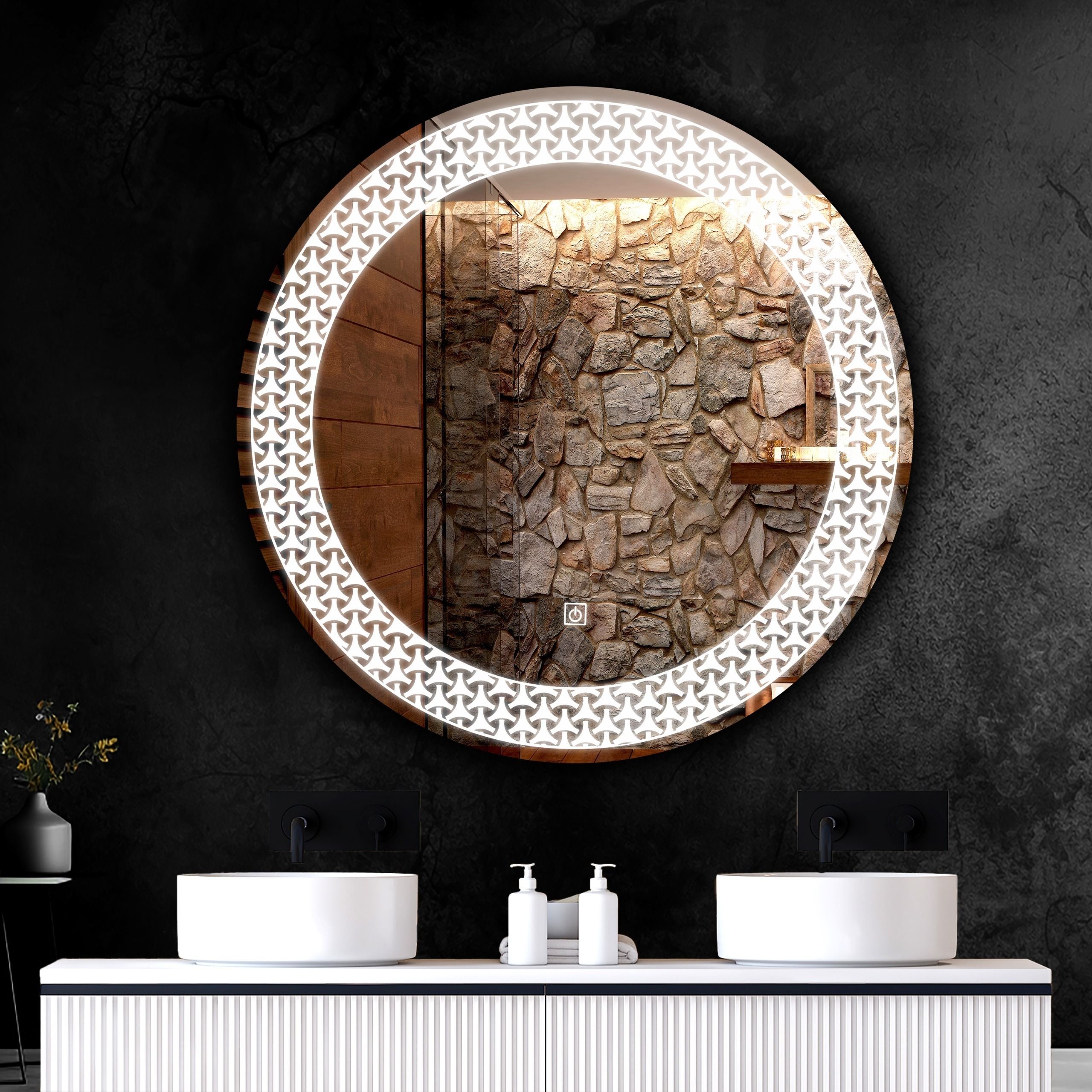 krelix LED Mirror Glass with Sensor for Bathroom/3 Tone Light- (24x24 inch) Bathroom Mirror-picture-13
